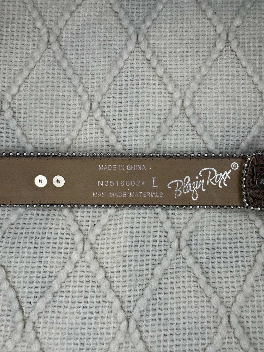 Blazin Roxx N3516602 Western Belt L Brown Rhinestone Concho Cowgirl